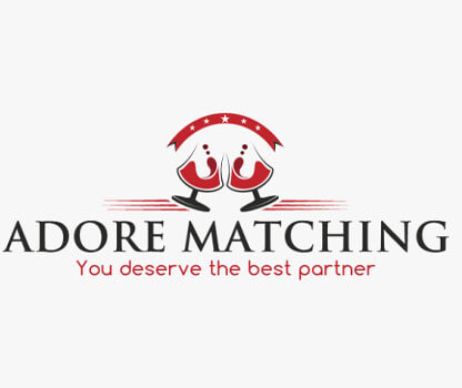 Adore Matching logo: a sleek design featuring the words