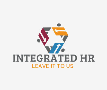 The logo consists of a hexagonal shape made of different colored arrows, with the words INTEGRATED HR.