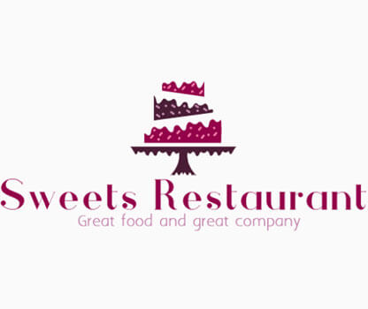 A logo design for a sweet restaurant, featuring a visually appealing and enticing design