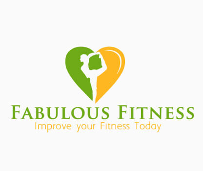 A logo with the words fabulous fitness in bold letters, surrounded by colorful shapes and symbols