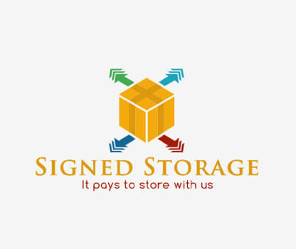 An elegant logo design for signed storage, showcasing a padlock symbol combined with the letters SS.